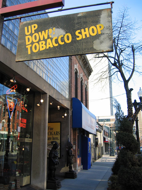 The facade of Up Down Tobacco.