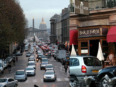 On the left, a view from the Madeleine. On the right, a view of Le Forum.